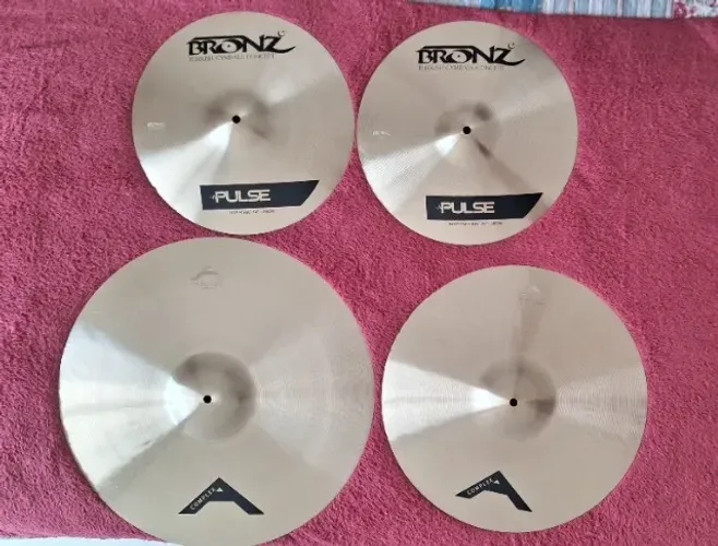 Kit novo: Hi hat Bronz / ride e crash Avatar + bag