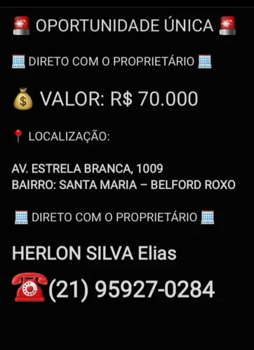 Terreno à Venda por R$ 70.000 - Excelente Localização