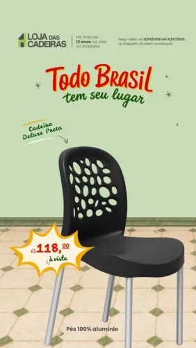 Cadeira Deluxe preta.