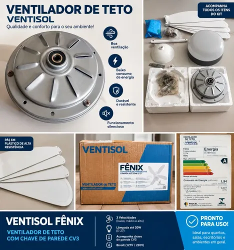 VENTILADOR DE TETO NOVO NA CAIXA