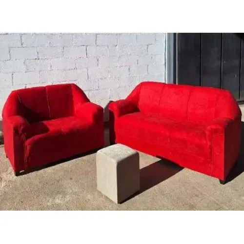 Sofa 2 e 3 Lugares Pop C/ Puff - Vermelho