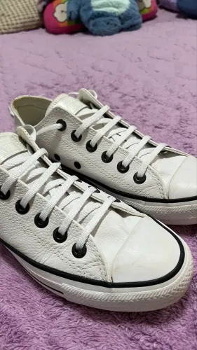All Star Couro Branco 