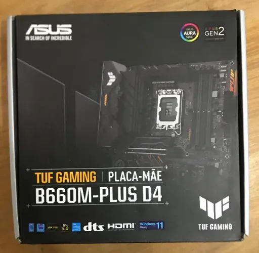 {LEIA} Placa Mãe Asus Tuf Gaming B660m-plus D4 Com Defeito Preto (Usado)