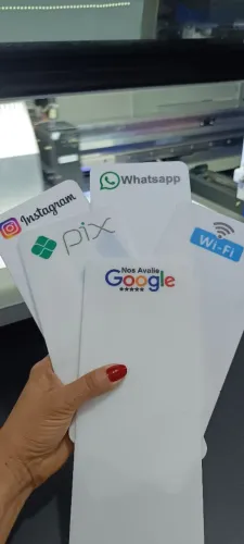Placa Pix, WhatsApp, Instagram, Google, Wi-fi, com impressão UV