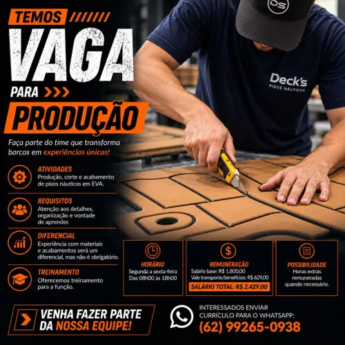 ? VAGA ABERTA ? AUXILIAR DE PRODUÇÃO