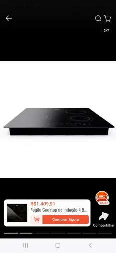 Fogão elétrico cooktop