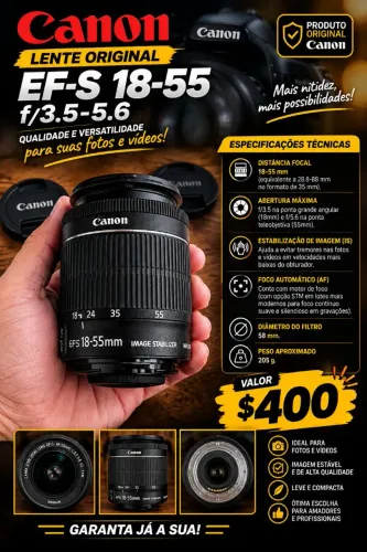 LENTE CANON 18-55 ORIGINAL!