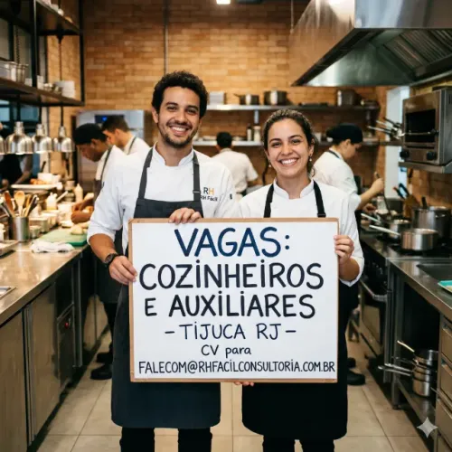 Emprego Tijuca: cozinheiro, auxiliares e caixas