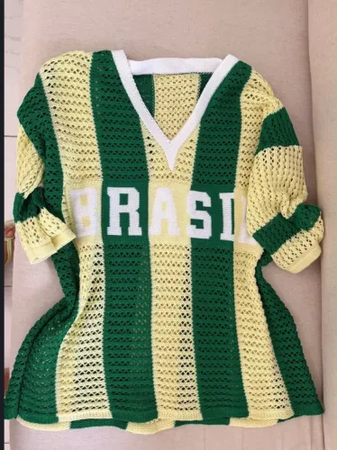 Blusa Brasil Crochê