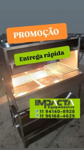 Conservadora de frituras inox com suporte, cavalete- sob medida 