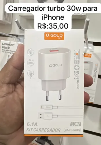 Carregador turbo para iPhone 30w R$:35,00