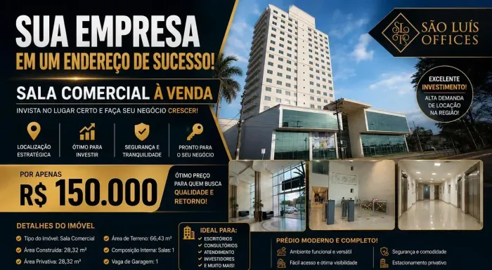 OPORTUNIDADE IMPERDÍVEL SALA COMERCIAL NO SÃO LUÍS OFFICE!