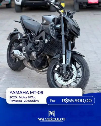 YAMAHA MT-09 2020 - BAIXISSÍMO KM - COMPLETAMENTE REVISADA