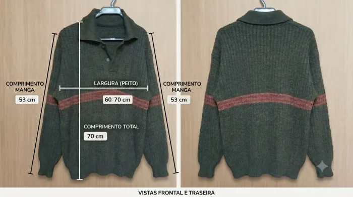 Blusa de lã masculina Tam gg