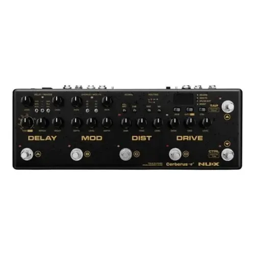 Pedal de Efeito NUX Cerberus NME-3 Preto com 16 Efeitos para Guitarra Elétrica