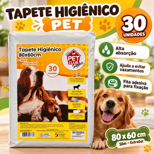 Tapete Higienico SLIM 80x60cm Pet Club para Cães - Azul