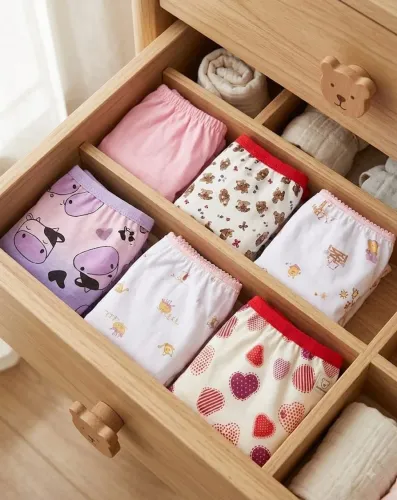Kit de 5 calcinhas infantil em malha 100% algodão .