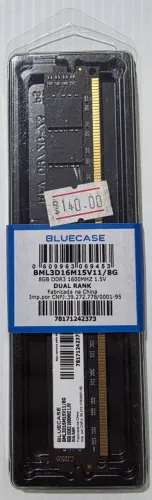 Memória 8Gb DDr3 1600MHz Desktop Bluecase