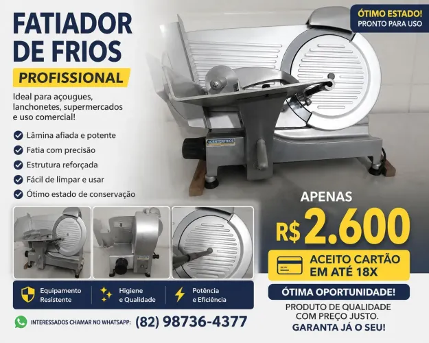 Fatiador de Frios Profissional - Ótimo Estado - Pronto para Uso | R$ 2.600