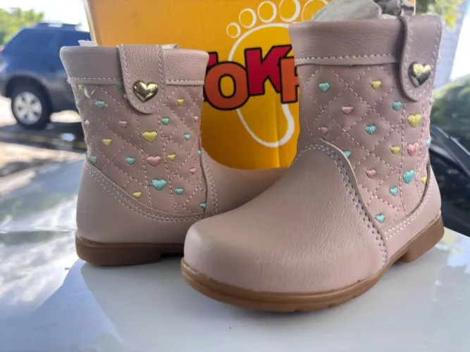 Bota infantil feminina N°22 Rosa Nova