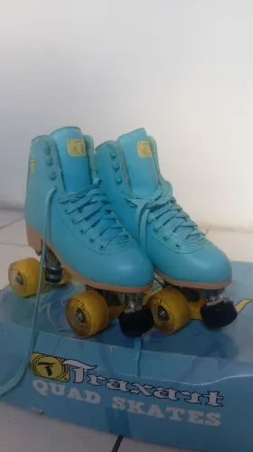 PATINS QUAD TRAXART FOXXY AZUL, NÚMERO 37, o patins tem que ser sempre um número a mais