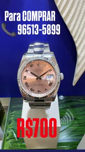 Relógio ROLEX DATEJUST AUTOMÁTICO NUMERAIS EM ALGARITIMOS ROMANOS