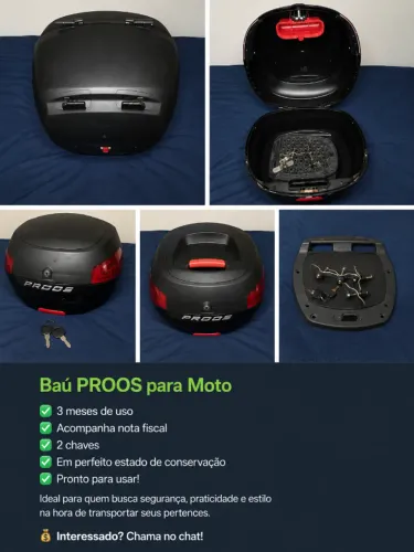 Baú Moto PROOS Semi Novo com Nota Fiscal