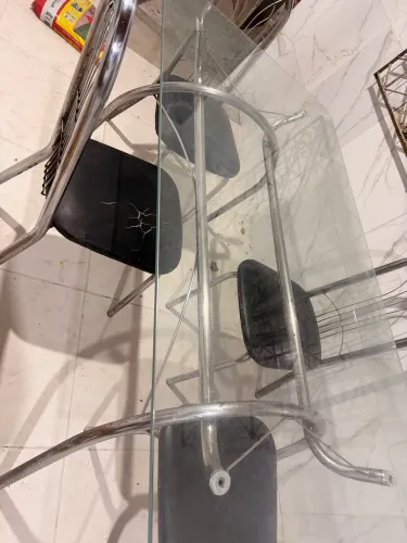 Mesa de Alumínio com vidro