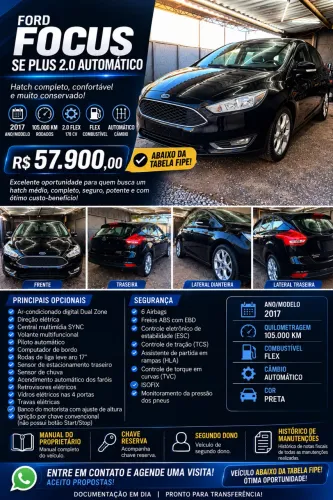 Ford Focus 2.0 16v/se/se Plus Flex 5P Aut. 2017