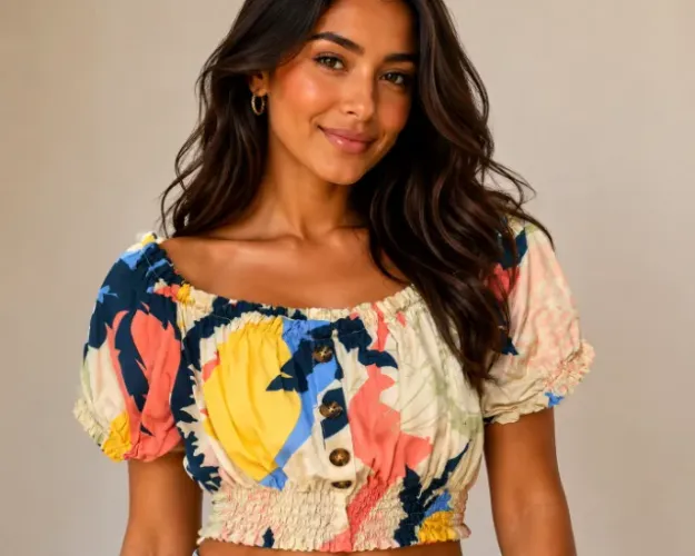 Blusa ciganinha estampada tam P