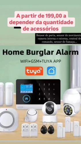 Kit de alarme completo Tuya smart inteligente por 550,00