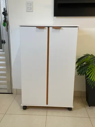 Armario Organizador Multiuso 2 Portas 3 Prateleiras - Sapateira Para Tenis/Sapatos