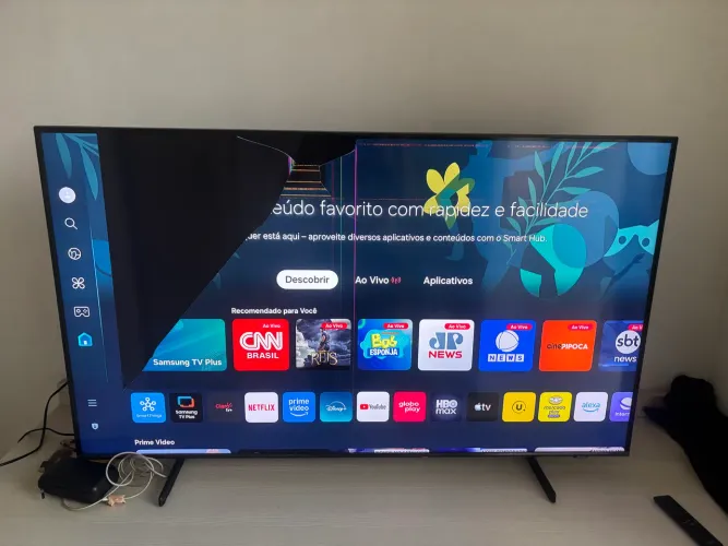 TV Samsung 50 polegadas QLED 4K (QN50Q60C) smart - tela danificada - Acessórios Completos