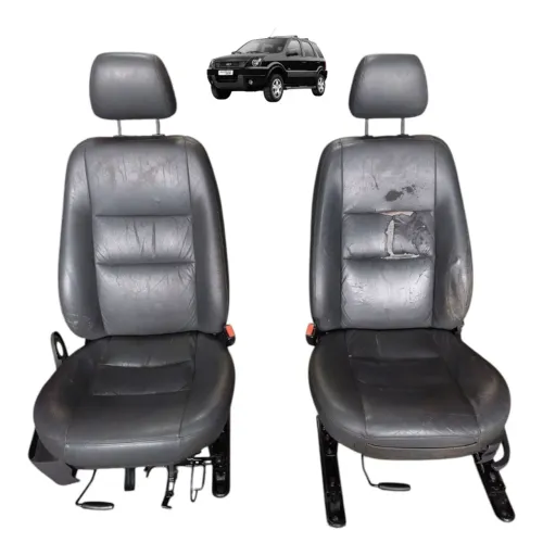 Par Banco Dianteiro Couro Ford Ecosport 2003 2004 2005 06 07 Cinza