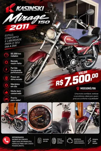 KASINSKI MIRAGE 150 - 2011 | R$ 7.500