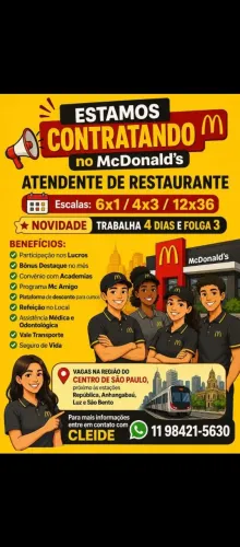 Vagas disponíveis 
