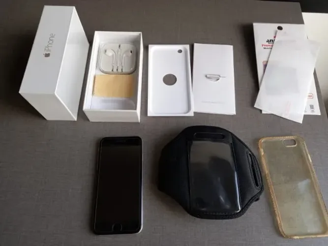 Iphone Apple 6 128 Gb - com todos os itens da foto e precisa des blo quear o aparelho