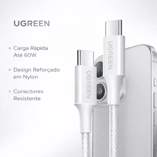 CABO ORIGINAL UGREEN PARA IPHONE E ANDROID TIPO C