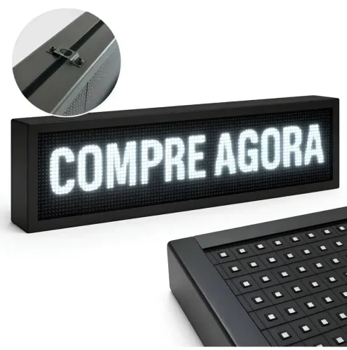 Painel Letreiro Super Led Luminoso Interno Wi-fi 130x20 Cm Branco