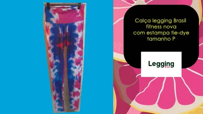 Calça legging Brasil fitness nova com estampa tie-dye tamanho P