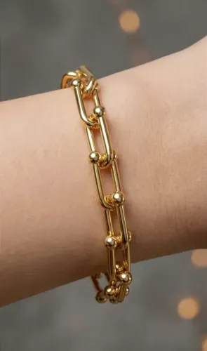 Pulseira Tiffany Banhada a Ouro 18K
