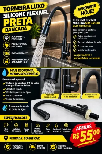 Torneira de bancada flexível