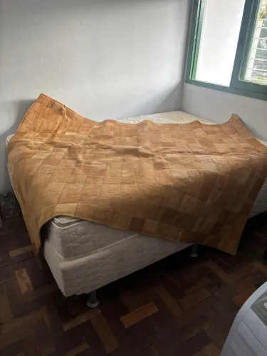 Tapete Tok&Stok em Couro Bovino Natural - Patchwork Caramelo