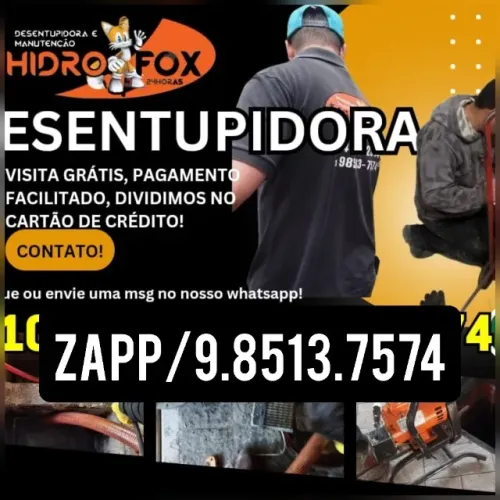 Desentupidora hidrofox visita grátis 