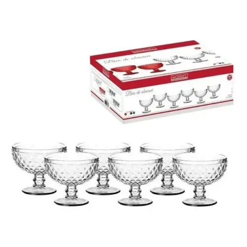 Jogo 6 Taças Sobremesa Bico De Abacaxi 390ml - Sorvete Açaí