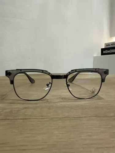 Óculos Chrome Hearts cinza CH08 Com filtro de luz azul