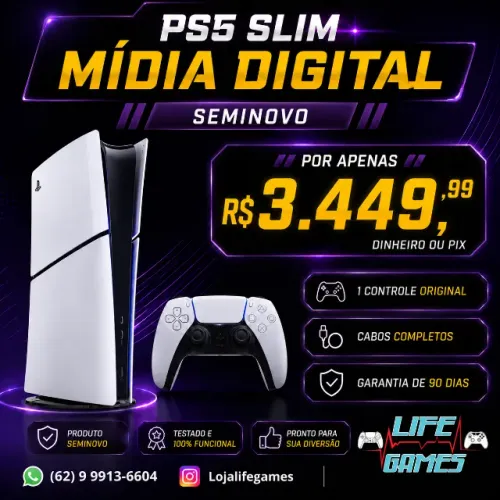 Playstation 5 Slim 1 Digital Seminovo com garantia