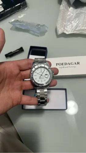 Relógio prata masculino Poedagar 