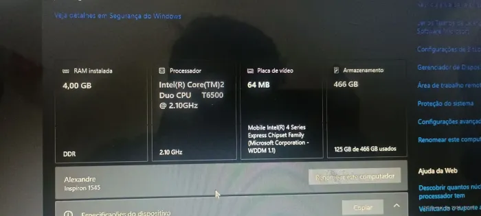 Notebook Dell Inspiron 1545 em perfeitas condições 
