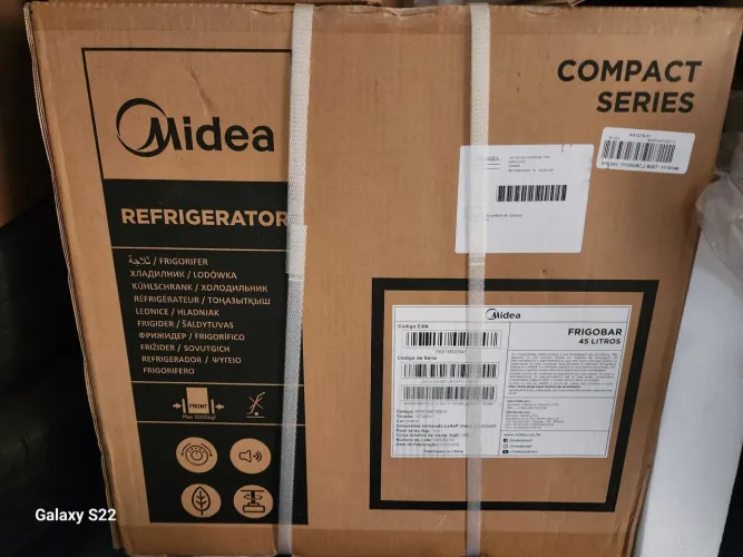 Frigobar Mídia Novo Lacrado 0km Pequeno 45 Litros Branco 10 anos de garantia compressor